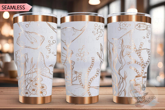 Stingrays Tumbler Wrap SVG | 20oz and 30oz Laser Engraving File | Rotary Ready Digital Design | Ocean Nautical SVG