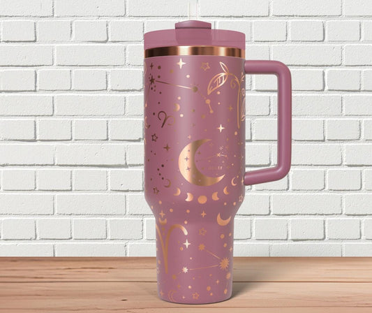Aries Zodiac Tumbler Wrap SVG for 30oz and 40oz Handled Tumblers – Laser Engraving File