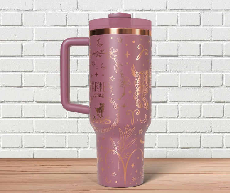 Aries Zodiac Tumbler Wrap SVG for 30oz and 40oz Handled Tumblers – Laser Engraving File