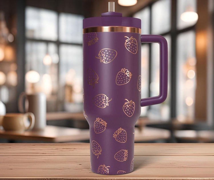 Strawberries Laser SVG Wrap for 30oz/40oz Handled Tumblers