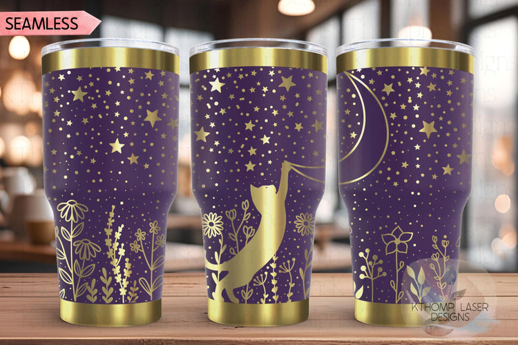 Starry Cat Laser SVG Wrap for 20oz and 30oz Tumblers