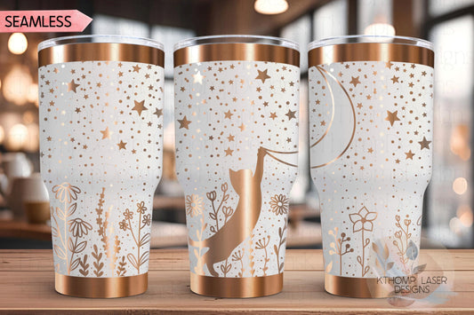Starry Cat Laser SVG Wrap for 20oz and 30oz Tumblers