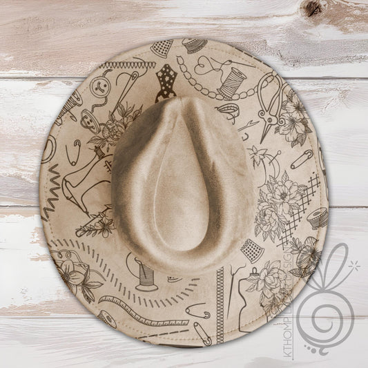 Sewing Wide Brim Hat Laser Engraving SVG