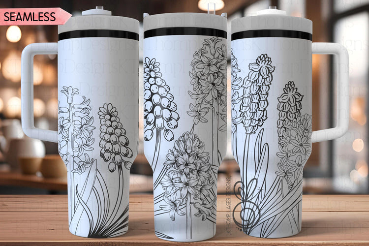 Hyacinth Laser SVG Wrap for 30oz and 40oz Handled Tumblers