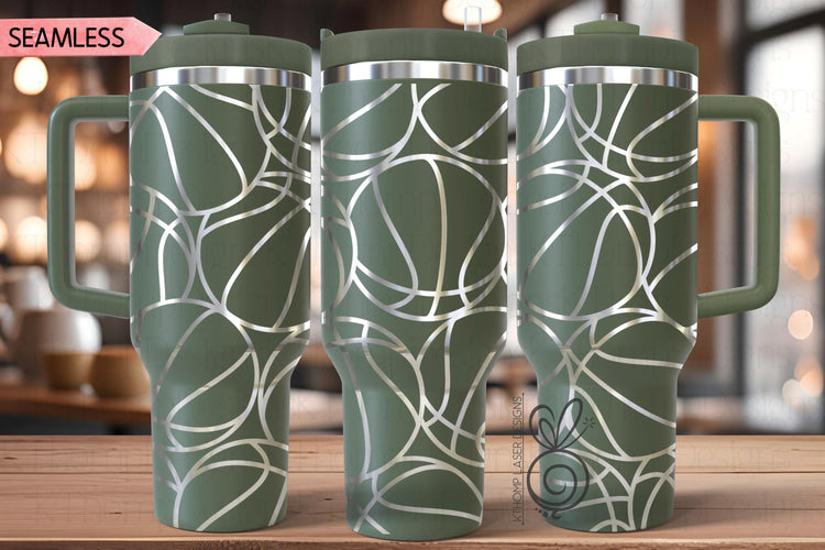 Basketball Burst Laser SVG Wrap for 30oz and 40oz Handled Tumblers
