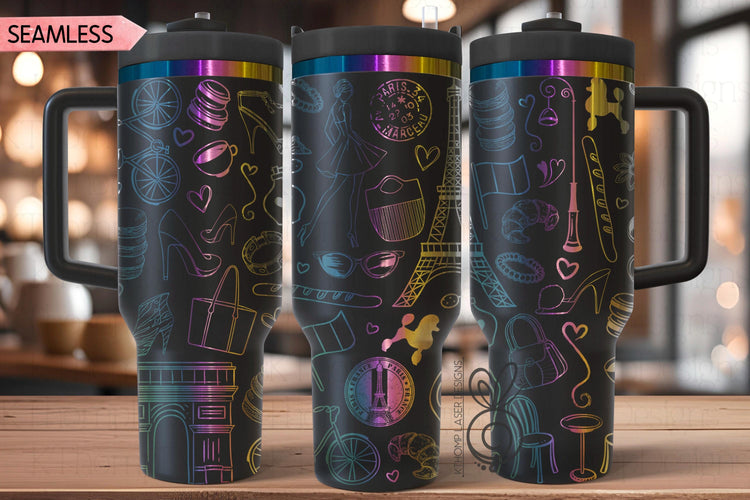 Fashion Paris SVG Wrap for 30oz and 40oz Handled Tumblers