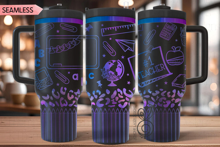 Teacher #1 Laser SVG Wrap for 30oz and 40oz Handled Tumblers