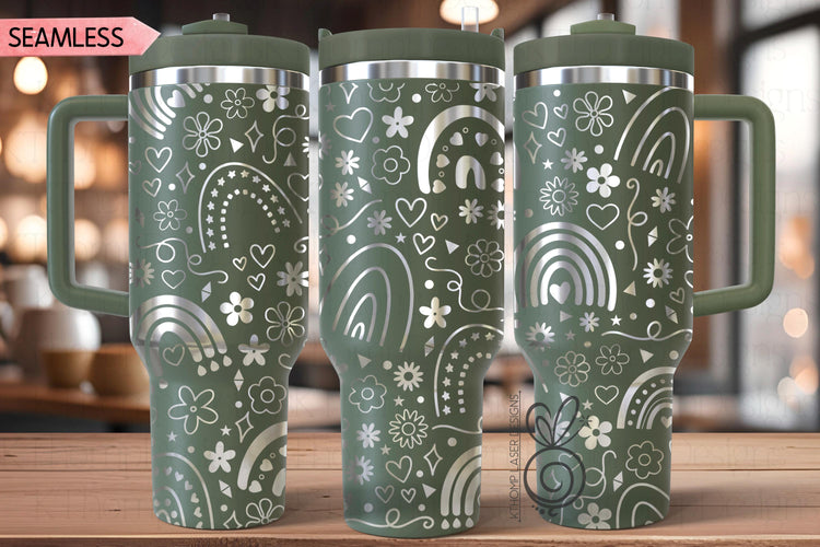 Rainbows SVG Wrap for 30oz and 40oz Handled Tumblers