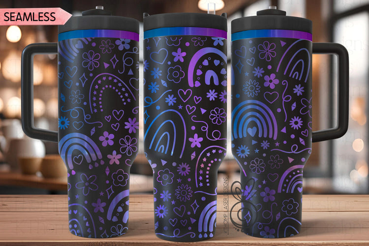 Rainbows SVG Wrap for 30oz and 40oz Handled Tumblers