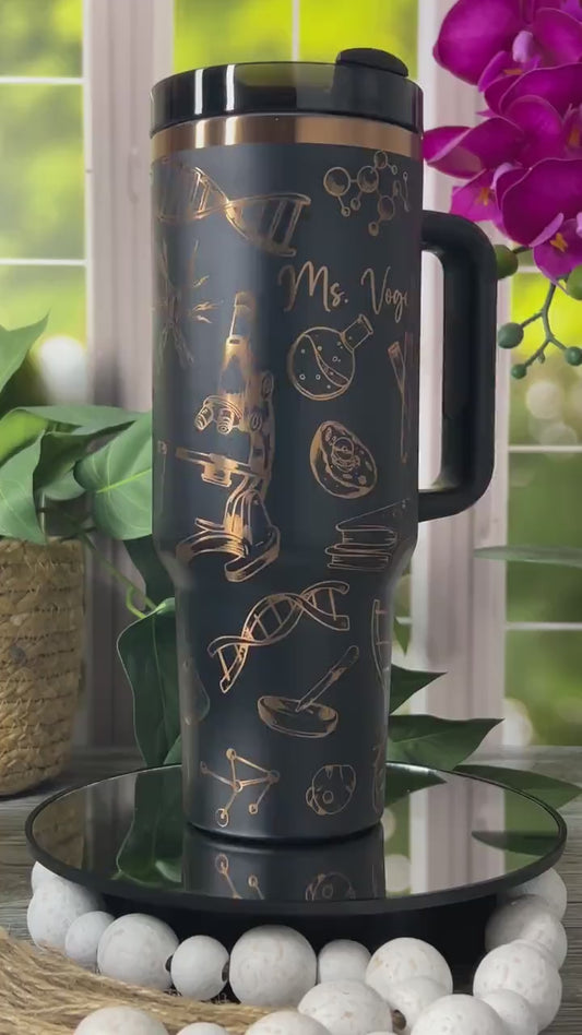 Science Biology Tumbler Wrap SVG | 40oz Laser Engraving File | Rotary Ready Digital Design | Career Gift SVG