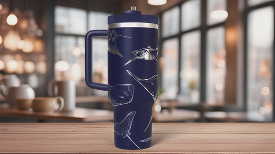 Stingrays Manta Rays Tumbler Wrap SVG | 40oz Laser Engraving File | Rotary Ready Digital Design | Ocean Nautical SVG