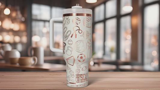 PE Teacher Coach Tumbler Wrap SVG | 40oz Laser Engraving File | Rotary Ready Digital Design | Career Gift SVG