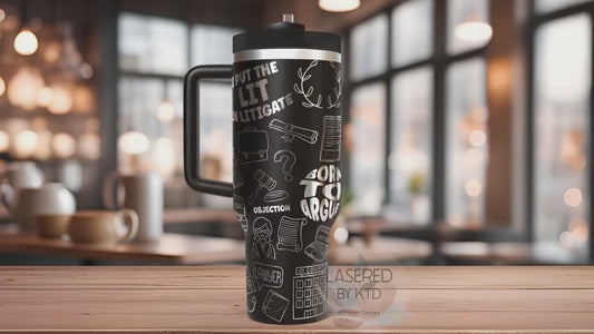 Lawyer Attorney Law Tumbler Wrap SVG | 40oz Laser Engraving File | Rotary Ready Digital Design | Career Gift SVG
