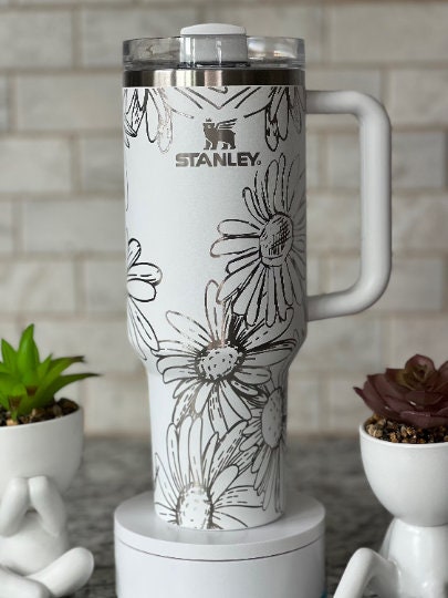 Daisies Tumbler Wrap SVG | 40oz Laser Engraving File | Rotary Engrave Digital Design | Floral SVG Design