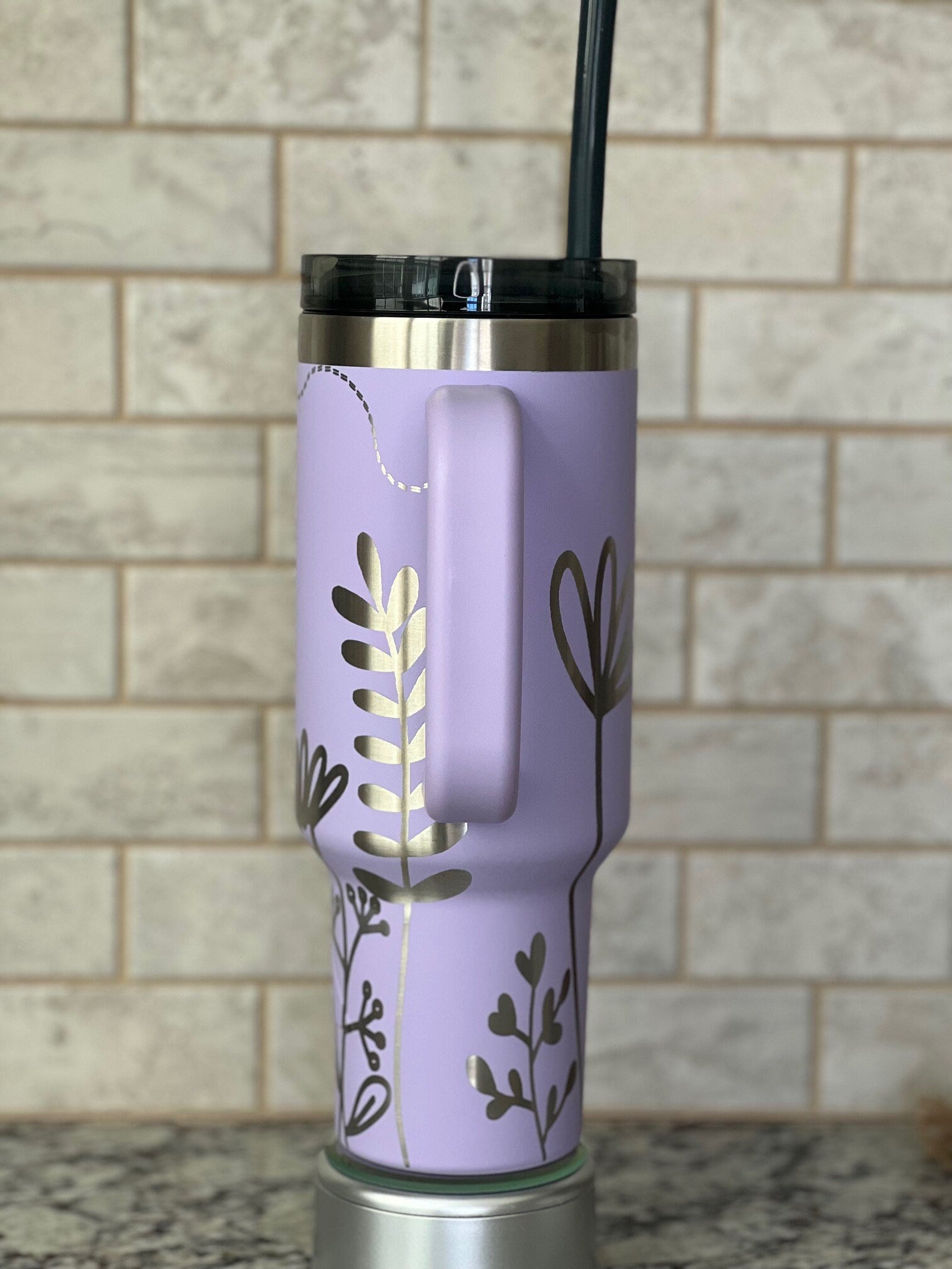 Floral Garden Tumbler Wrap SVG | 40oz Laser Engraving File | Rotary Engrave Digital Design | Floral SVG Design