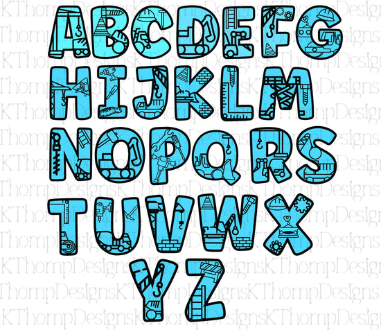 Construction Alphabet SVG | Laser Cut Files A-Z & 0-9 | Digital Alphabet Set for Laser Cutting | Wood MDF Acrylic Ready | Instant Download