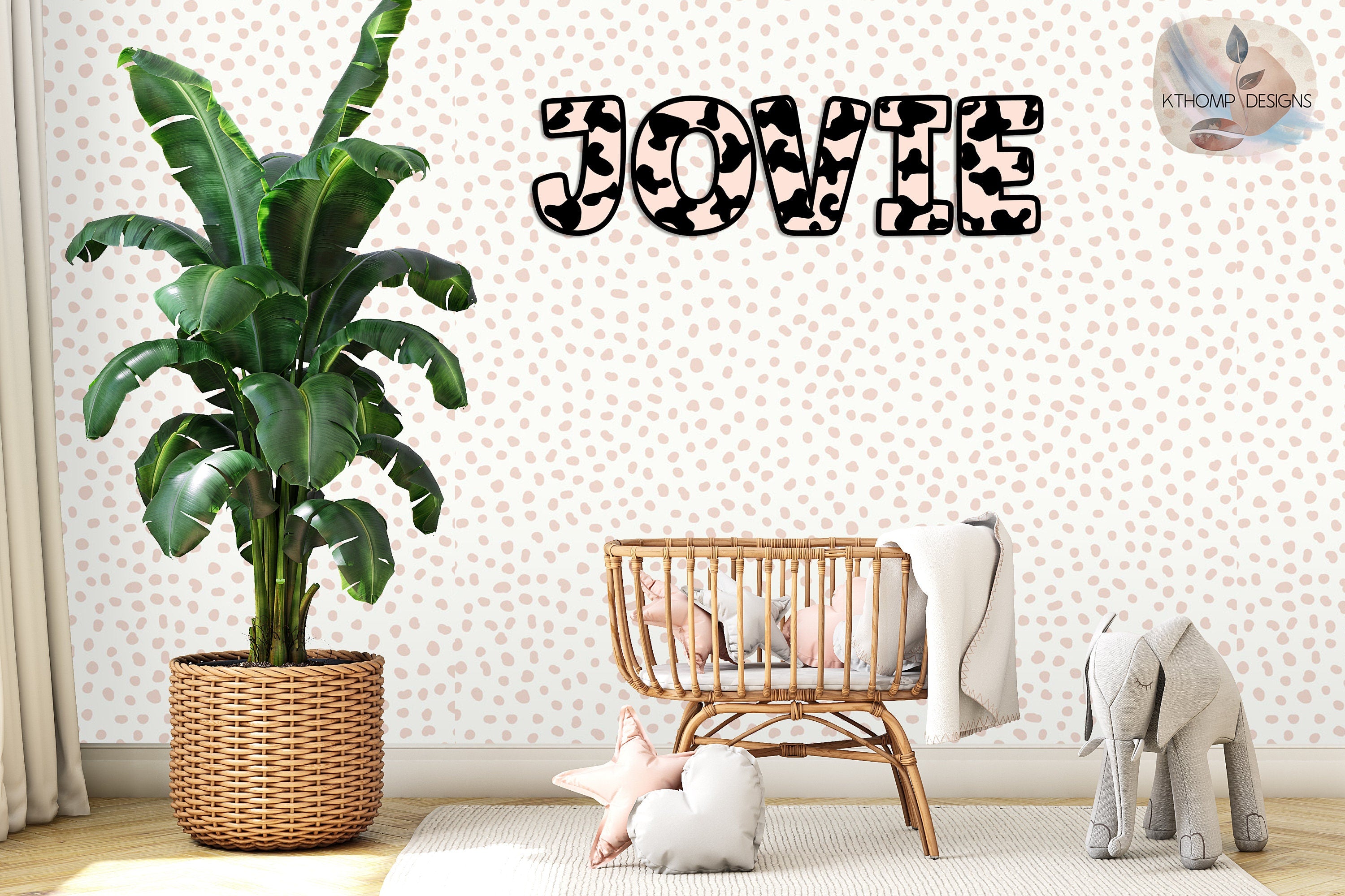 Cow Pattern Alphabet SVG | Laser Cut Files A-Z & 0-9 | Digital Alphabet Set for Laser Cutting | Wood MDF Acrylic Ready | Instant Download
