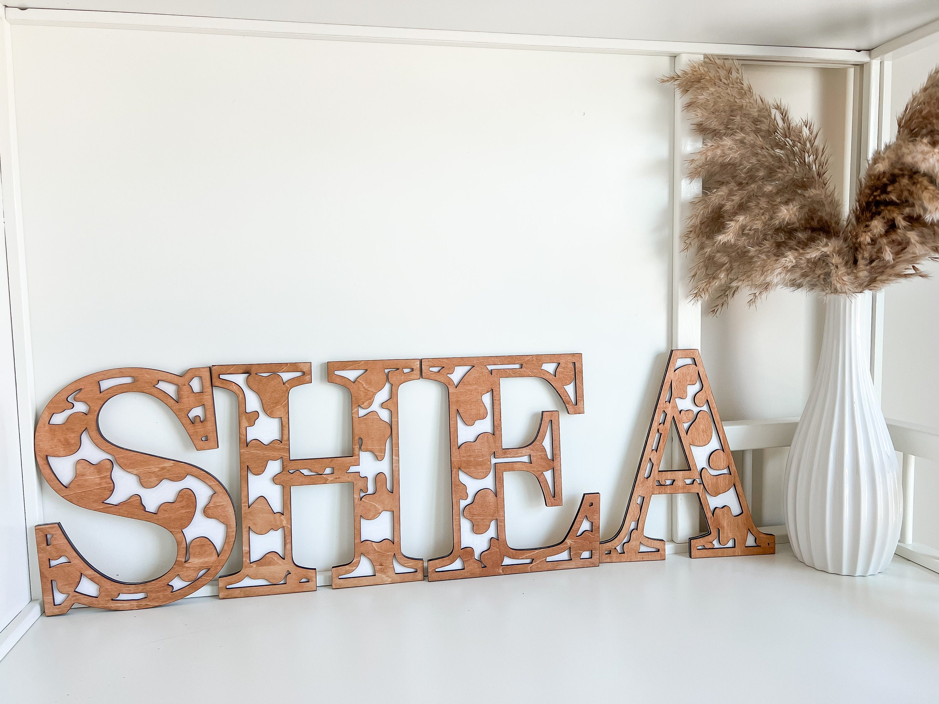 Cowhide Alphabet SVG | Laser Cut Files A-Z & 0-9 | Digital Alphabet Set for Laser Cutting | Wood MDF Acrylic Ready | Instant Download
