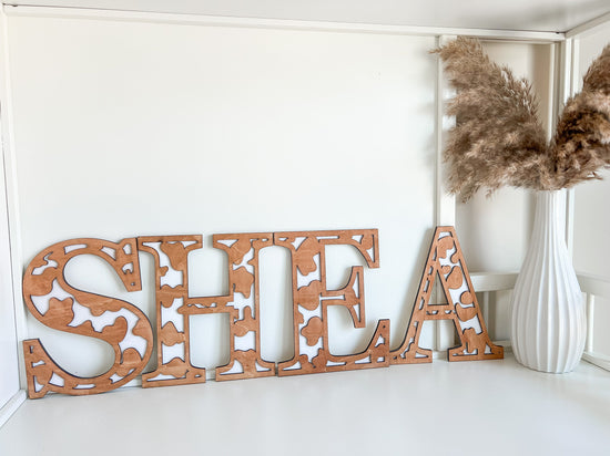 Cowhide Alphabet SVG | Laser Cut Files A-Z & 0-9 | Digital Alphabet Set for Laser Cutting | Wood MDF Acrylic Ready | Instant Download