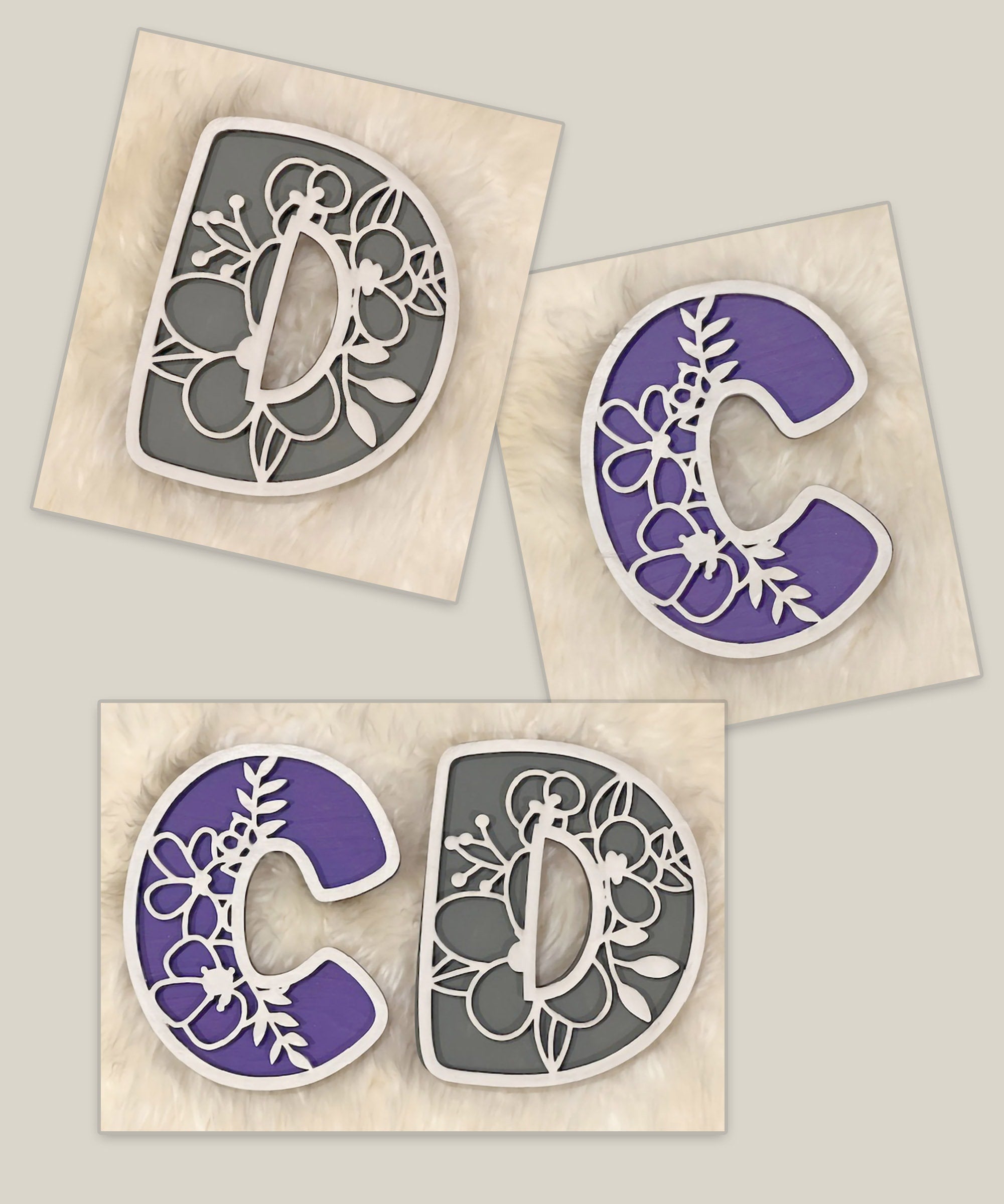 Floral Alphabet SVG | Laser Cut Files A-Z & 0-9 | Digital Alphabet Set for Laser Cutting | Wood MDF Acrylic Ready | Instant Download