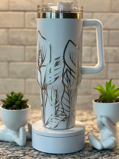 Calla Lilies Tumbler Wrap SVG | 40oz Laser Engraving File | Rotary Engrave Digital Design | Floral SVG Design