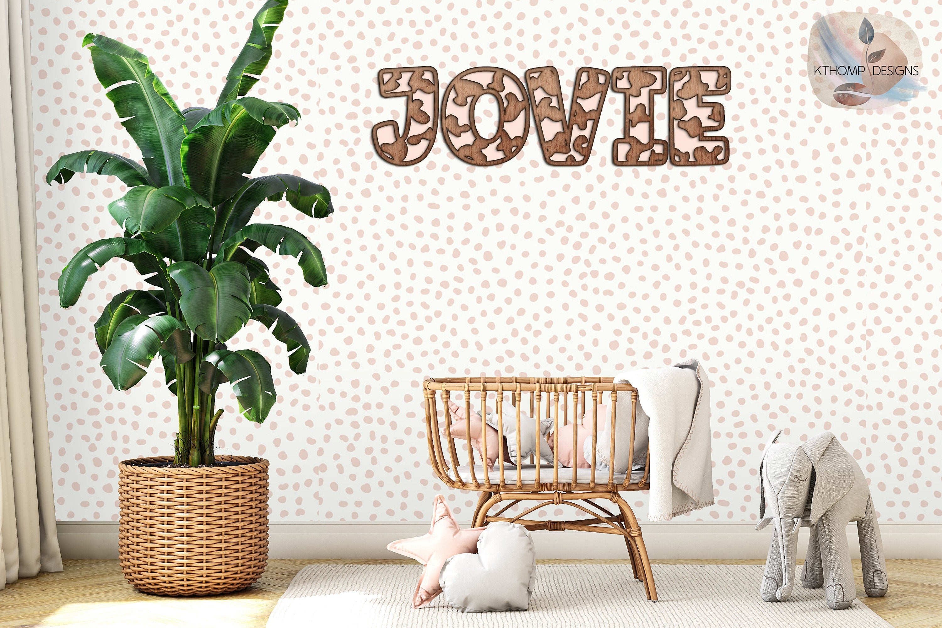 Cow Pattern Alphabet SVG | Laser Cut Files A-Z & 0-9 | Digital Alphabet Set for Laser Cutting | Wood MDF Acrylic Ready | Instant Download