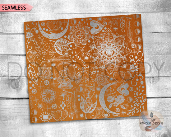 Boho Love Tumbler Wrap SVG | 20oz Skinny Laser Engraving File | Rotary Ready Digital Design | Zodiac Boho SVG