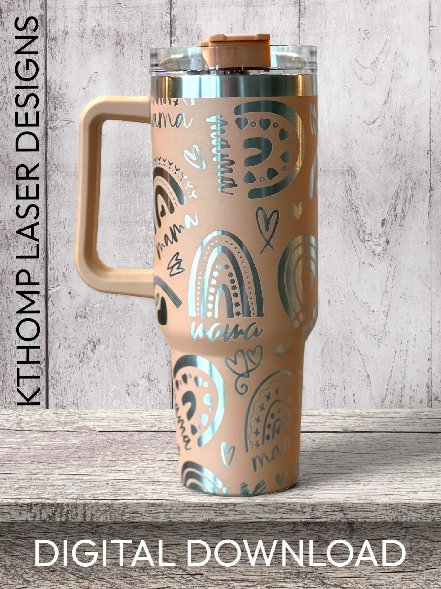 Rainbow Mama Tumbler Wrap SVG | 40oz Laser Engraving File | Rotary Ready Digital Design | Support Awareness SVG