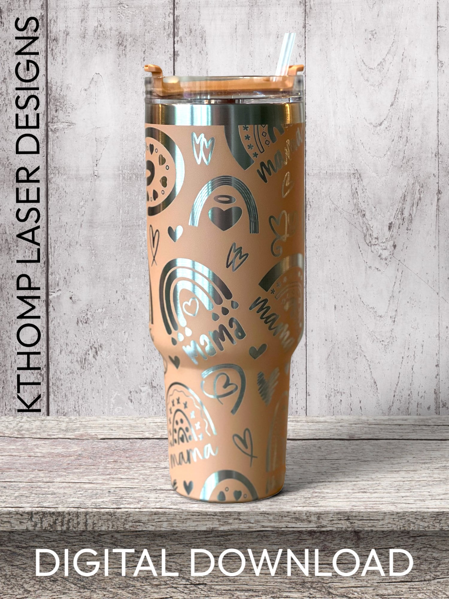 Rainbow Mama Tumbler Wrap SVG | 40oz Laser Engraving File | Rotary Ready Digital Design | Support Awareness SVG