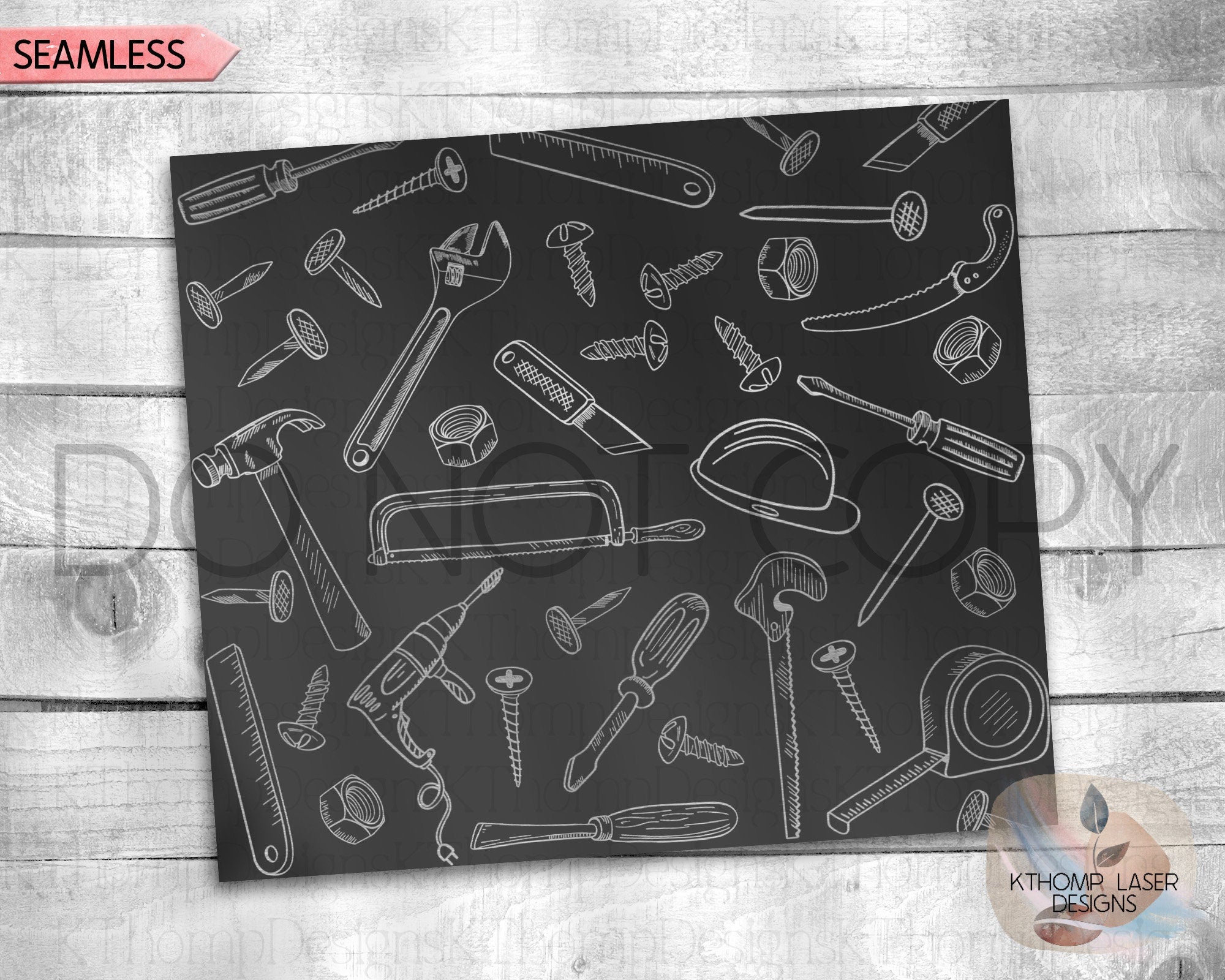 Tools Tumbler Wrap SVG | 20oz SkinnyLaser Engraving File | Rotary Ready Digital Design | Career Gift SVG