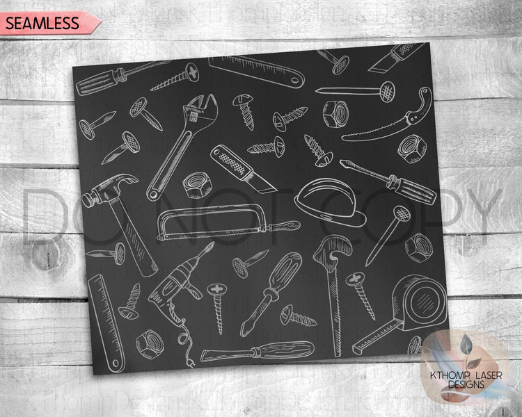 Tools Tumbler Wrap SVG | 20oz SkinnyLaser Engraving File | Rotary Ready Digital Design | Career Gift SVG