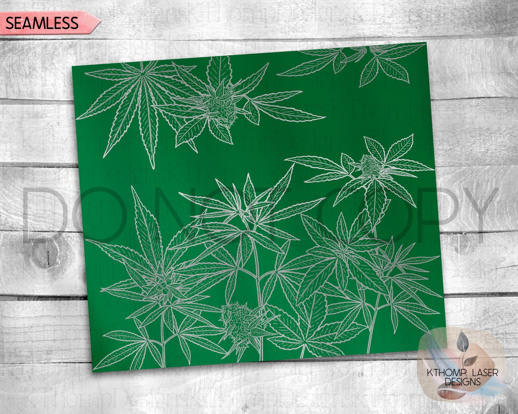 Cannabis Tumbler Wrap SVG | 20oz Skinny Laser Engraving File | Rotary Engrave Digital Design | Floral SVG Design