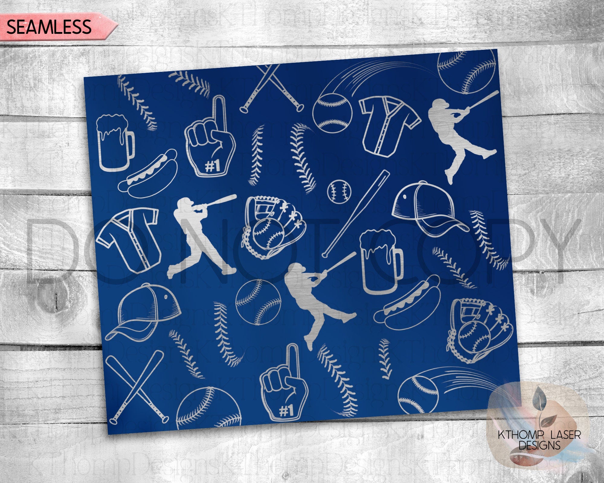 Baseball Doodles Tumbler Wrap SVG | 20oz Skinny Laser Engraving File | Rotary Ready Digital Design | Sports Fan SVG