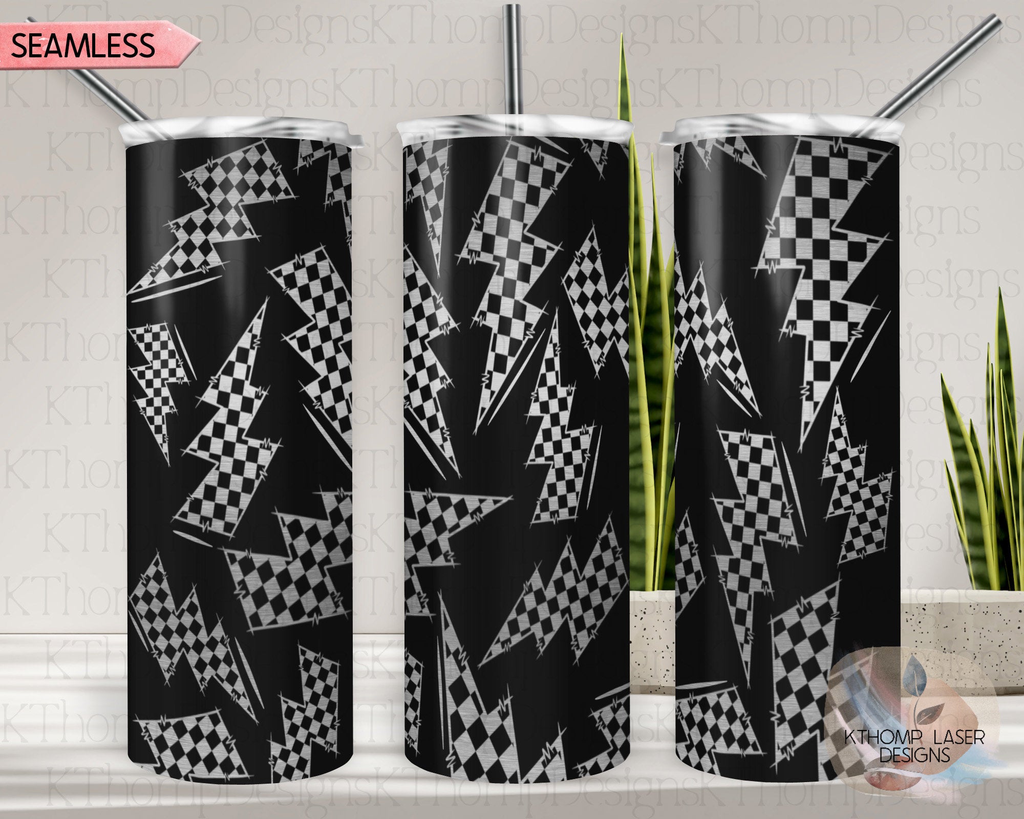 Checkered Flag Bolt Tumbler Wrap SVG | 20oz Skinny Laser Engraving File | Rotary Ready Digital Design | Career Gift SVG