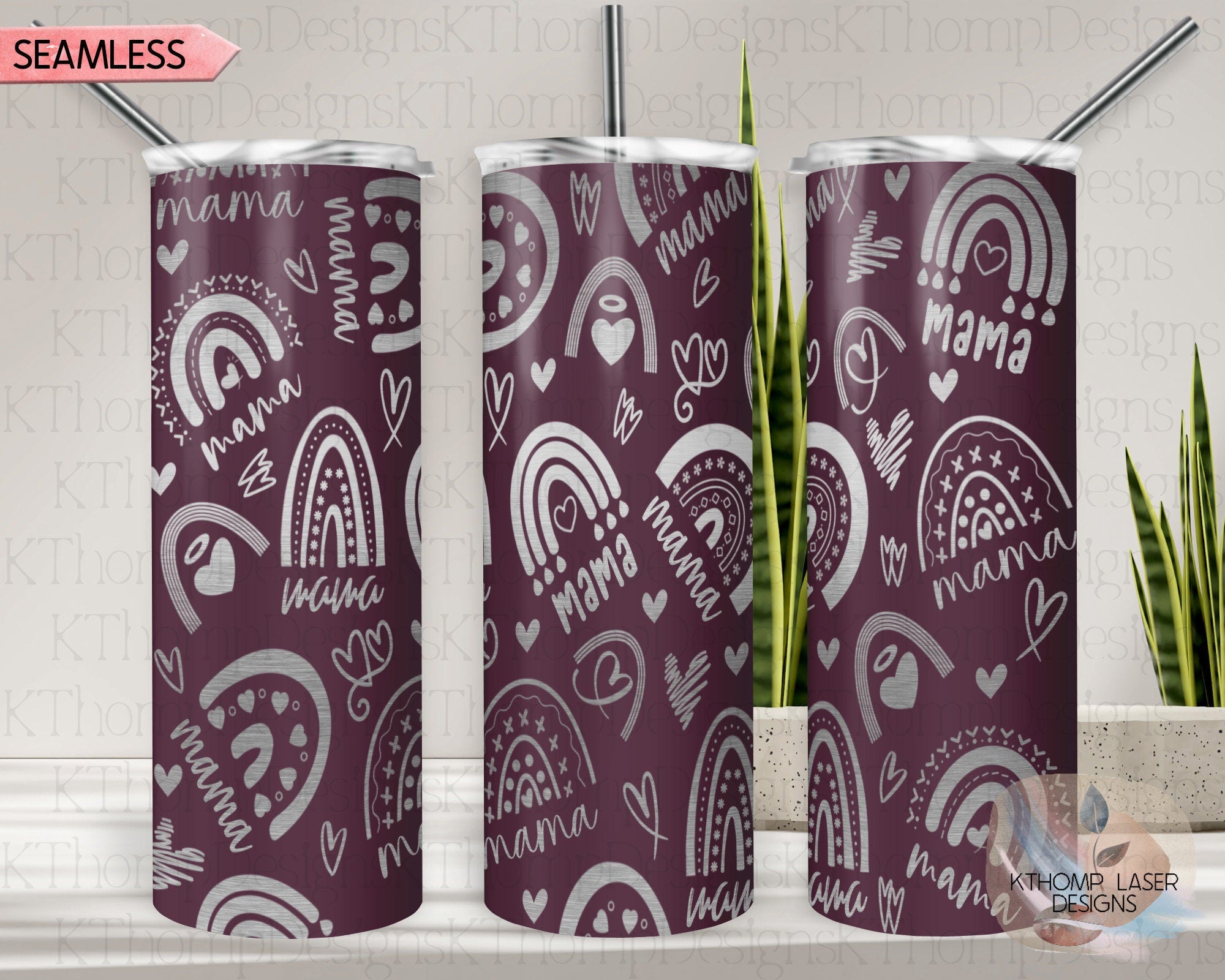 Rainbow Mama Tumbler Wrap SVG | 20oz Skinny Laser Engraving File | Rotary Ready Digital Design | Support Awareness SVG