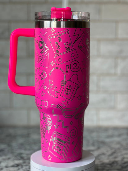 Awesome 80's Vibe Tumbler Wrap SVG | 40oz Laser Engraving File | Rotary Ready Digital Design | Graduation Wedding SVG