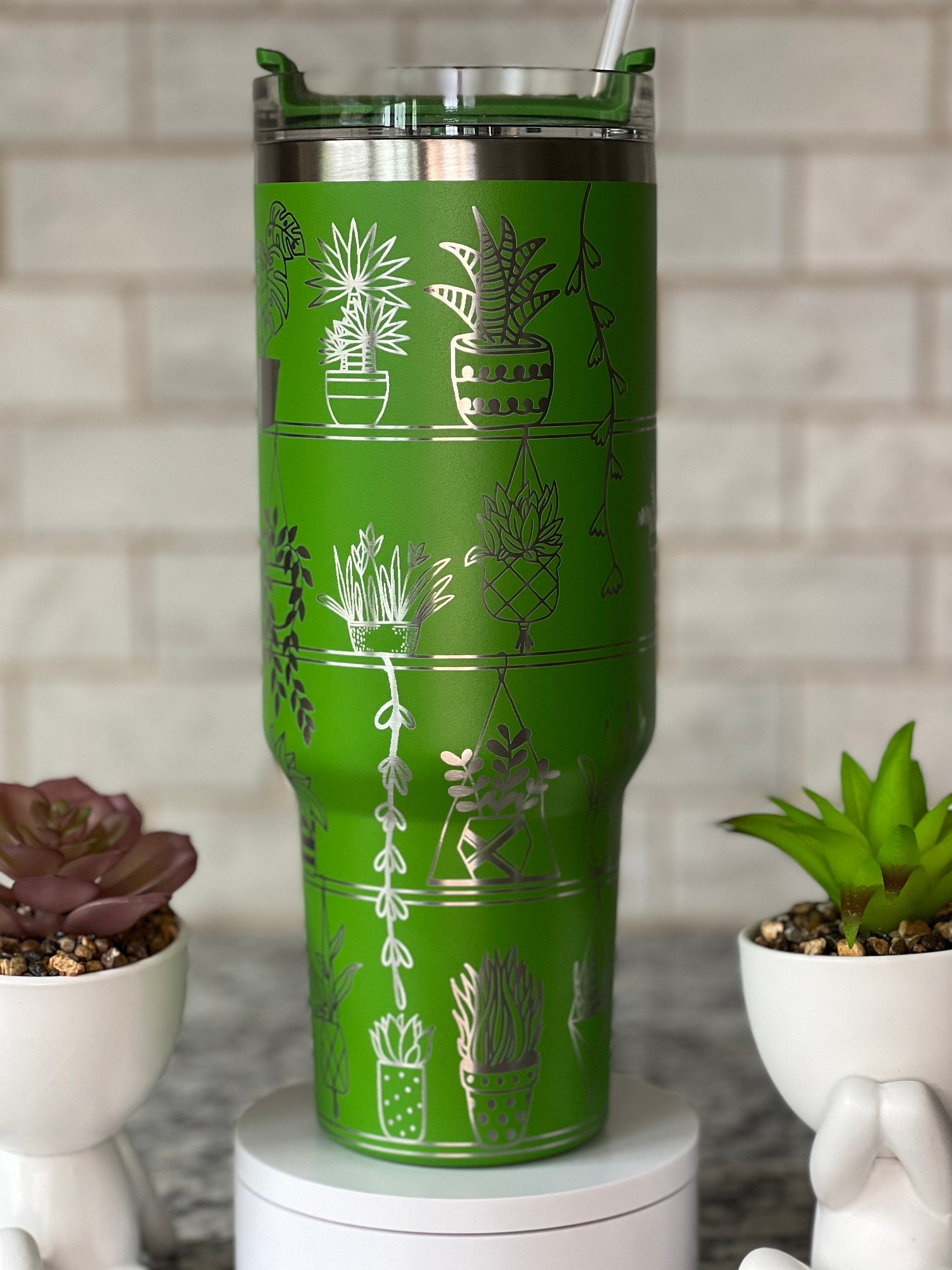 Potted Plant Shelves Tumbler Wrap SVG | 20oz Skinny Laser Engraving File | Rotary Engrave Digital Design | Floral SVG Design