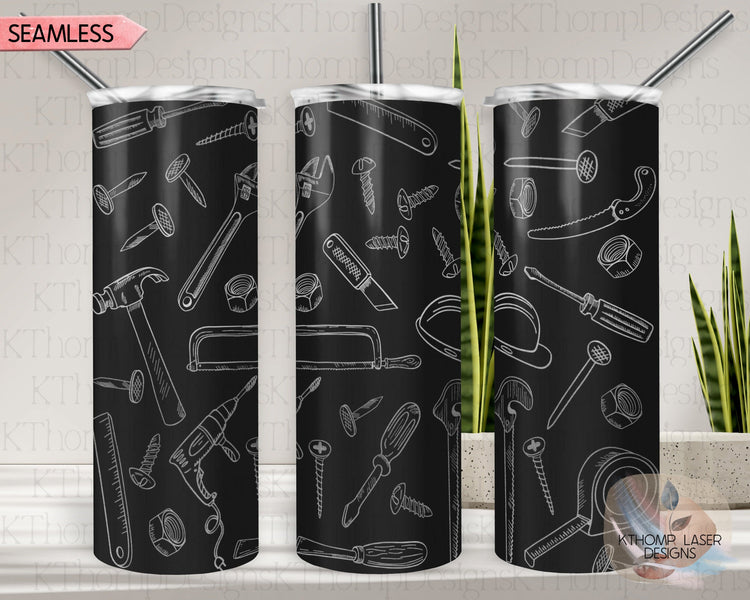 Tools Tumbler Wrap SVG | 20oz SkinnyLaser Engraving File | Rotary Ready Digital Design | Career Gift SVG