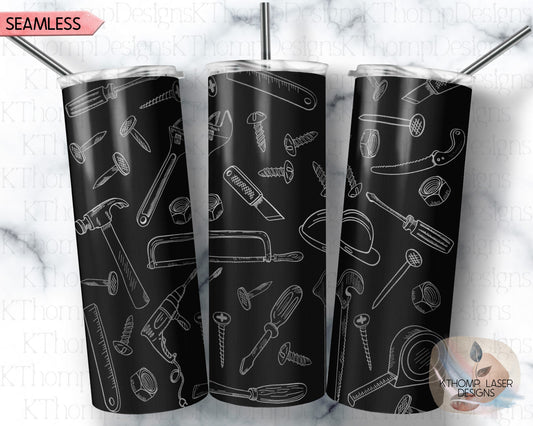 Tools Tumbler Wrap SVG | 20oz SkinnyLaser Engraving File | Rotary Ready Digital Design | Career Gift SVG