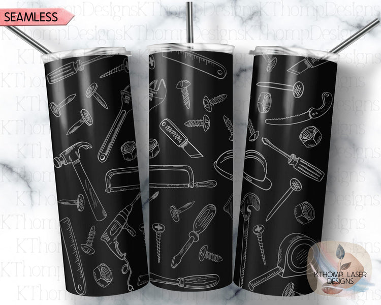 Tools Tumbler Wrap SVG | 20oz SkinnyLaser Engraving File | Rotary Ready Digital Design | Career Gift SVG