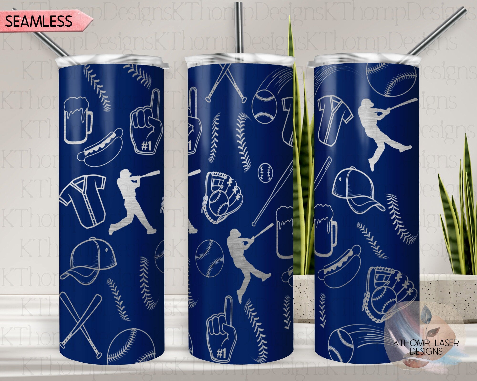 Baseball Doodles Tumbler Wrap SVG | 20oz Skinny Laser Engraving File | Rotary Ready Digital Design | Sports Fan SVG
