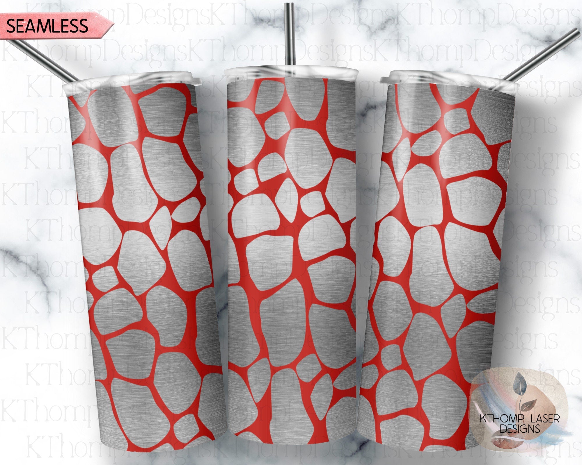 Giraffe Pattern Tumbler Wrap SVG | 20oz Skinny Laser Engraving File | Rotary Ready Digital Background SVG