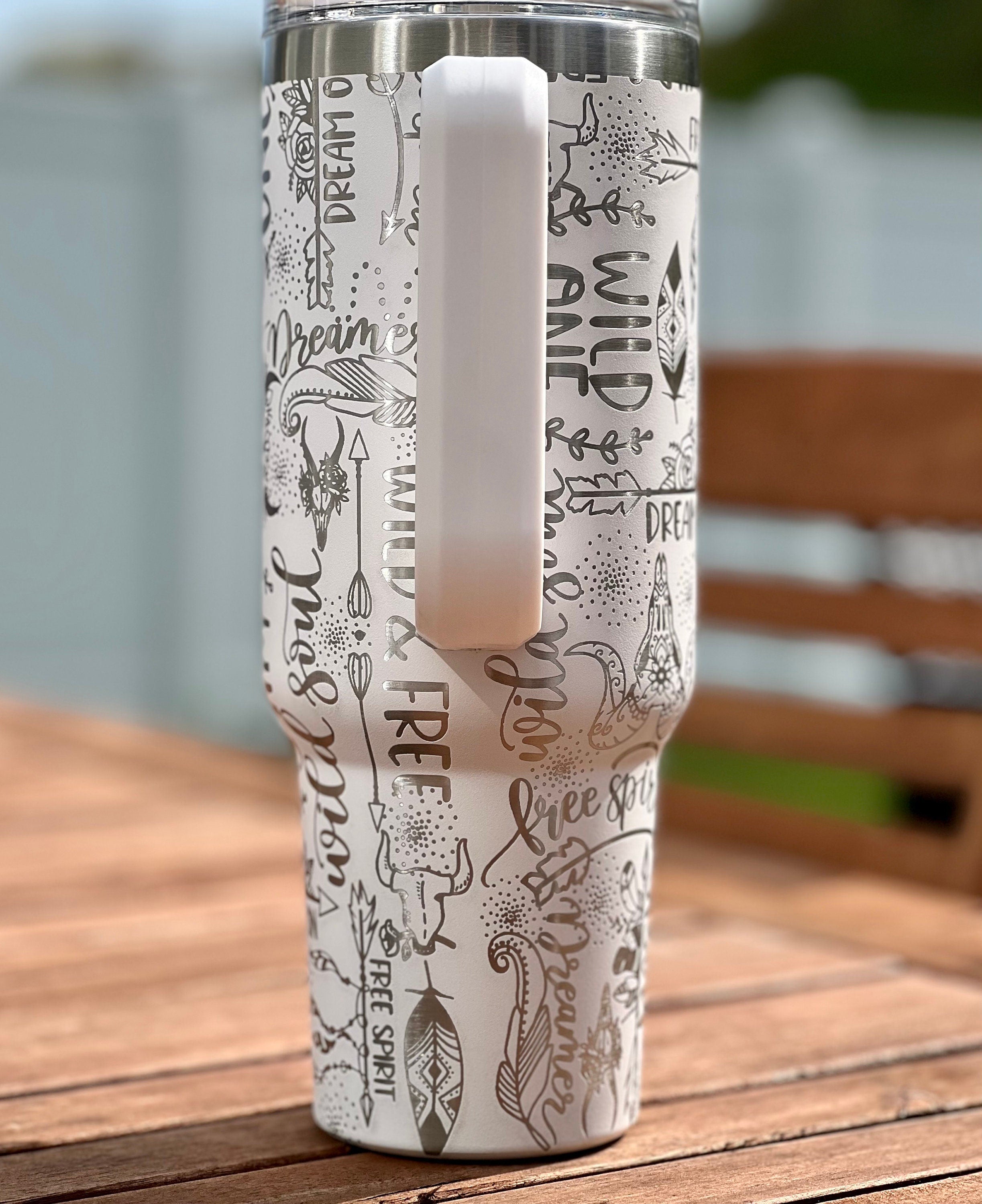 Wild Soul Free Spirit Boho Tumbler Wrap SVG | 40oz Laser Engraving File | Rotary Ready Digital Design | Zodiac Boho SVG