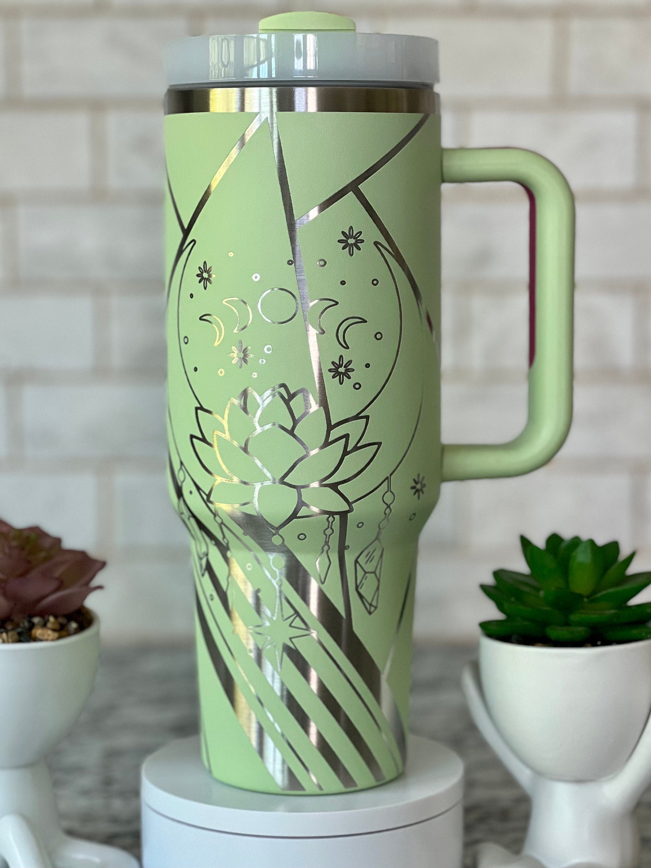 Boho Crystals Tumbler Wrap SVG | 40oz Laser Engraving File | Rotary Ready Digital Design | Zodiac Boho SVG