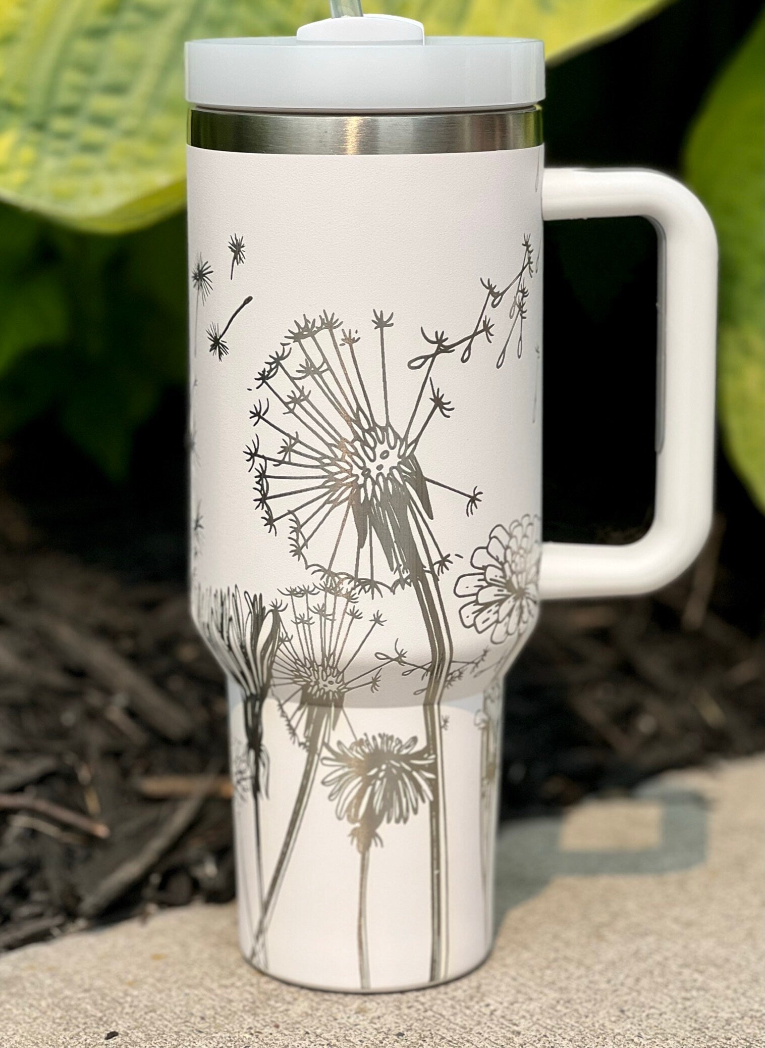 Dandelions Tumbler Wrap SVG | 40oz Laser Engraving File | Rotary Engrave Digital Design | Floral SVG Design