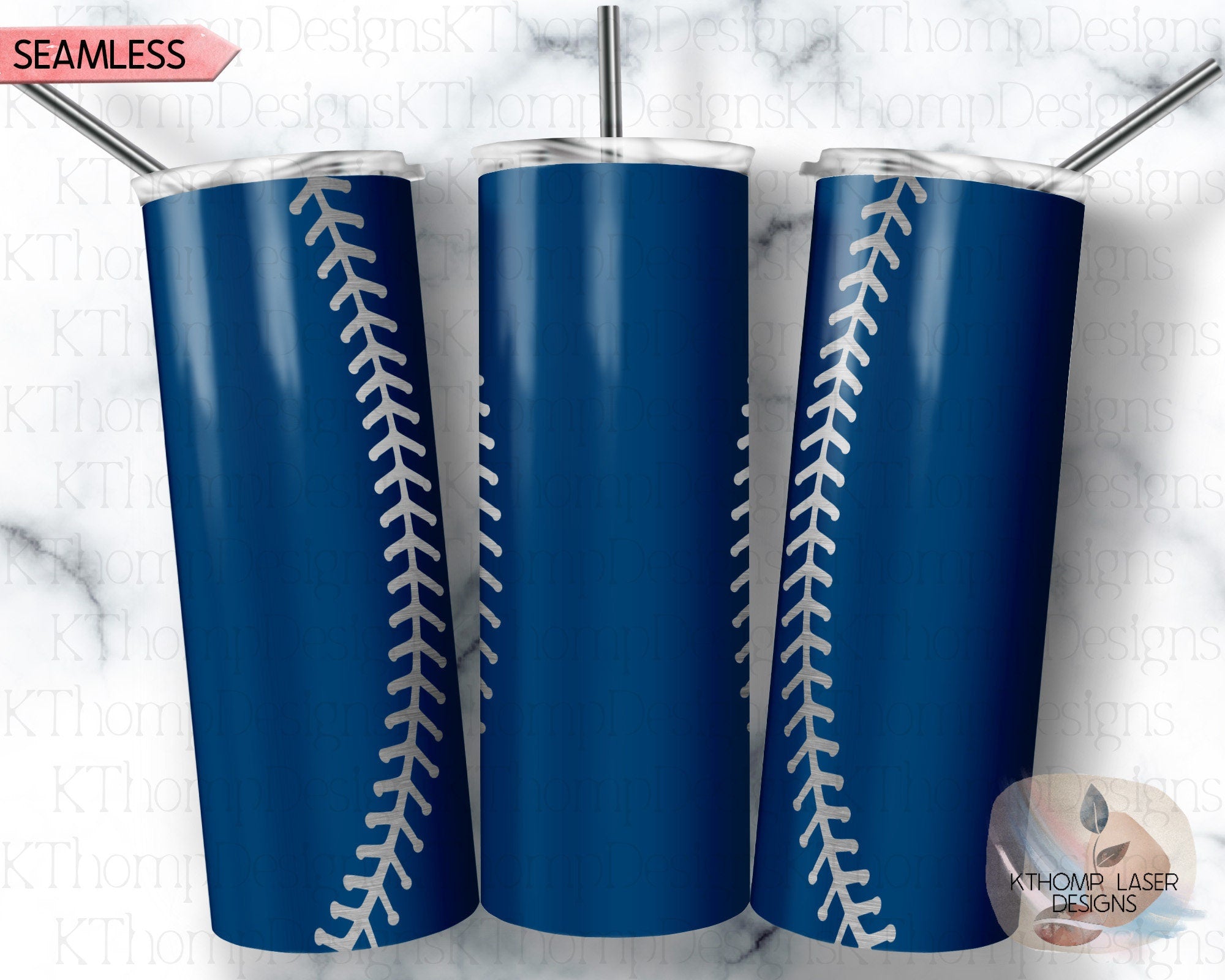 Baseball Stiches Tumbler Wrap SVG | 20oz Skinny Laser Engraving File | Rotary Ready Digital Design | Sports Fan SVG