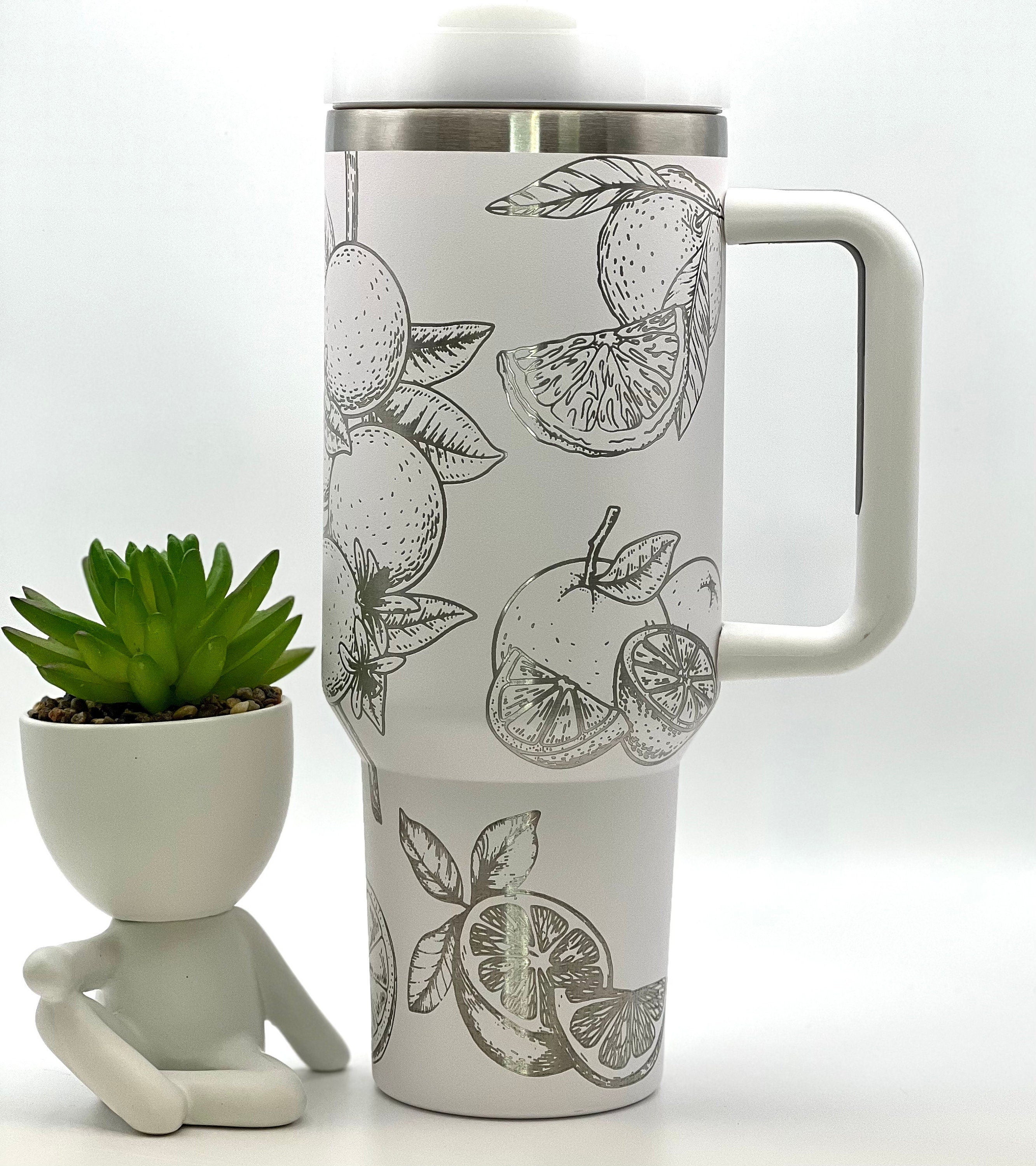 Oranges Tumbler Wrap SVG | 40oz Laser Engraving File | Rotary Ready Digital Design | Foodie SVG