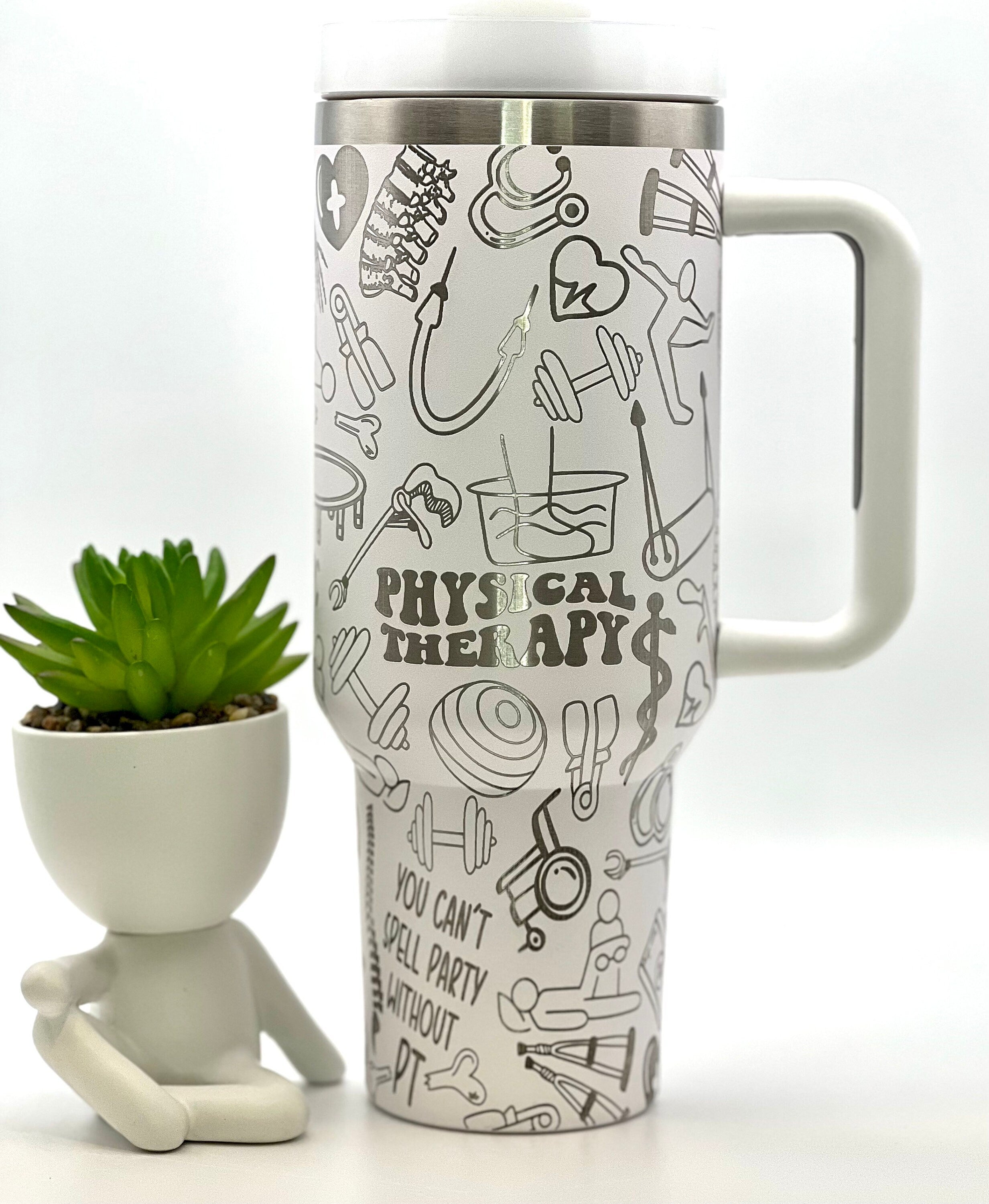 Physical Therapist Tumbler Wrap SVG | 40oz Laser Engraving File | Rotary Ready Digital Design | Career Gift SVG
