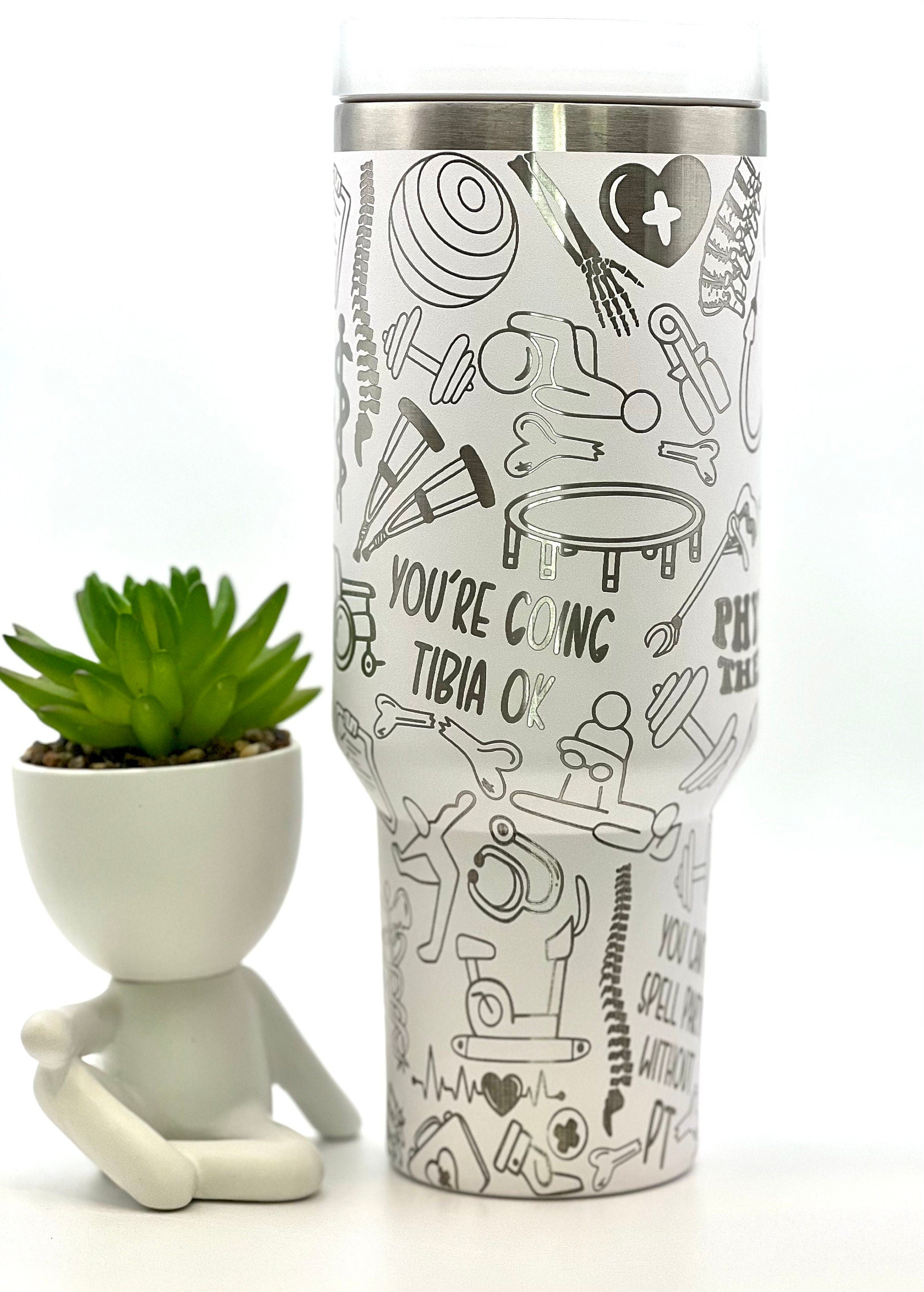 Physical Therapist Tumbler Wrap SVG | 40oz Laser Engraving File | Rotary Ready Digital Design | Career Gift SVG