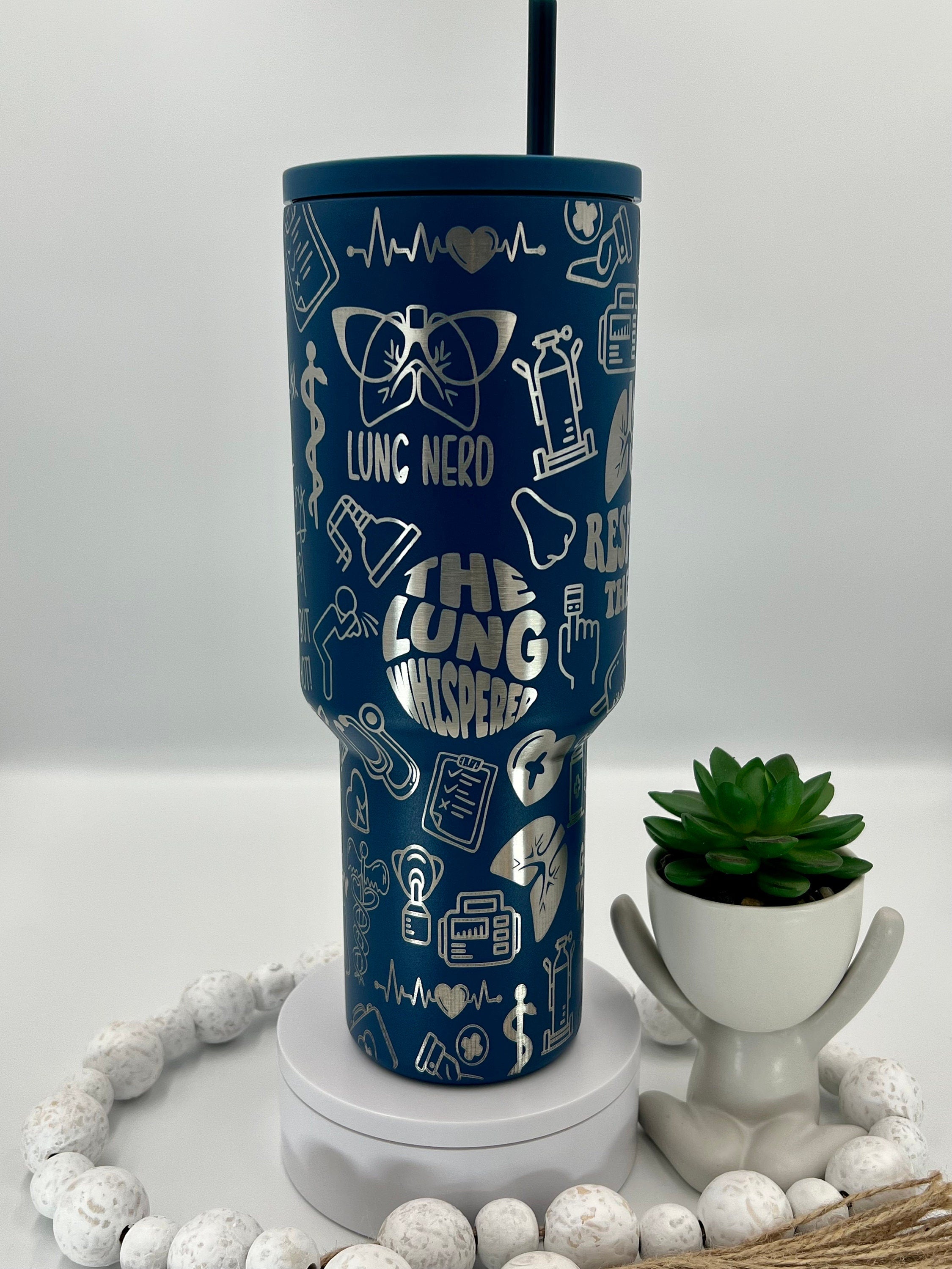 Respiratory Therapist Tumbler Wrap SVG | 40oz Laser Engraving File | Rotary Ready Digital Design | Career Gift SVG
